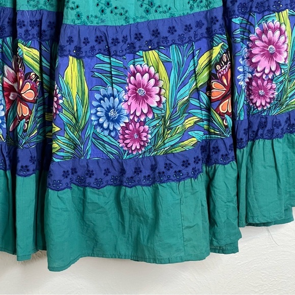 Maria Isabel Womens Boho Maxi Skirt Floral Tropical Elastic Waist Size CH(S) - Picture 3 of 12